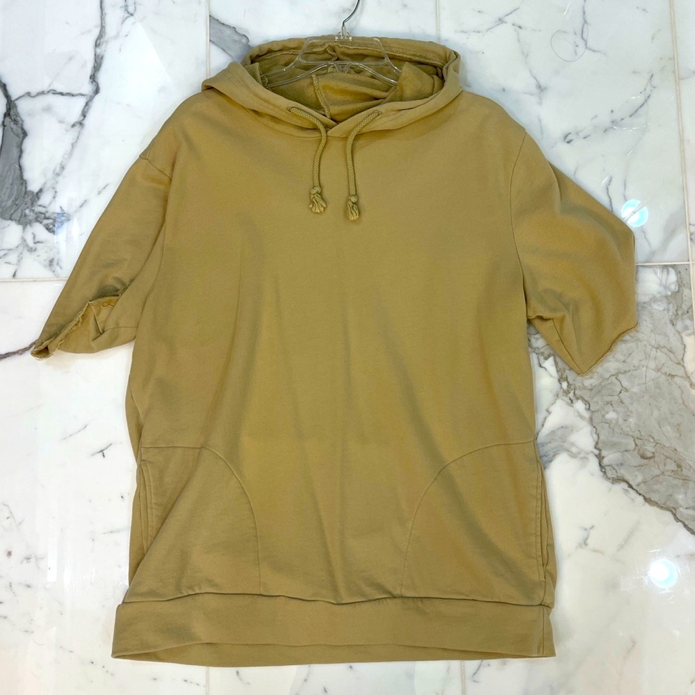 Zara Short-Sleeved Tan Hoodie